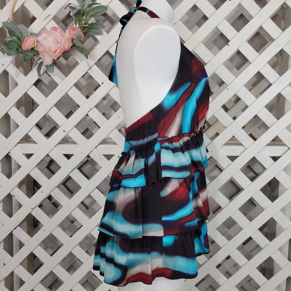 Matty M Silk Tye Dye Halter Top Size Medium - Picture 3 of 7